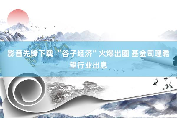 影音先锋下载 “谷子经济”火爆出圈 基金司理瞻望行业出息