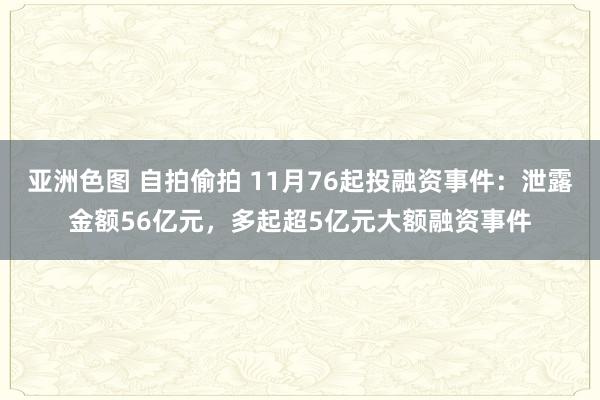 亚洲色图 自拍偷拍 11月76起投融资事件：泄露金额56亿元，多起超5亿元大额融资事件