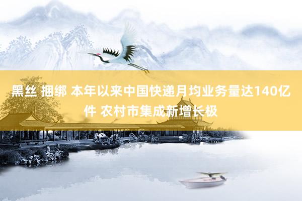 黑丝 捆绑 本年以来中国快递月均业务量达140亿件 农村市集成新增长极