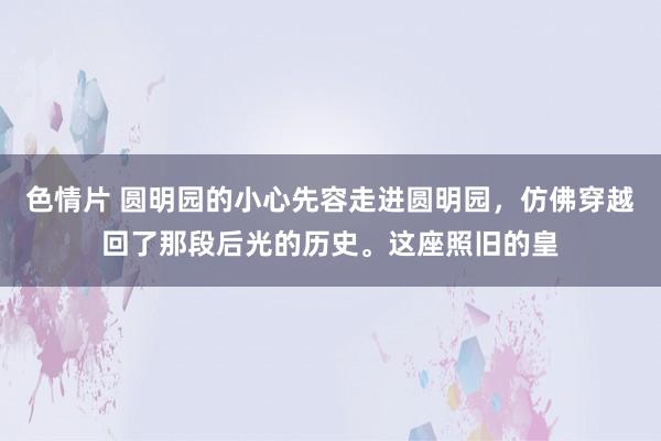 色情片 圆明园的小心先容走进圆明园，仿佛穿越回了那段后光的历史。这座照旧的皇