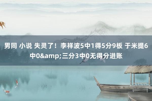 男同 小说 失灵了！李祥波5中1得5分9板 于米提6中0&三分3中0无得分进账