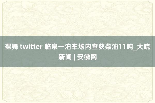 裸舞 twitter 临泉一泊车场内查获柴油11吨_大皖新闻 | 安徽网
