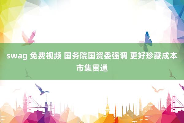 swag 免费视频 国务院国资委强调 更好珍藏成本市集贯通