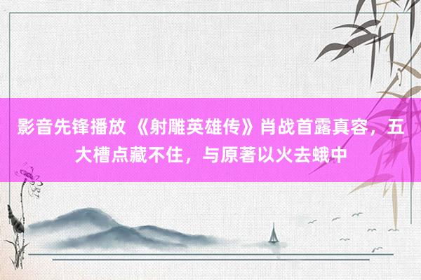 影音先锋播放 《射雕英雄传》肖战首露真容，五大槽点藏不住，与原著以火去蛾中