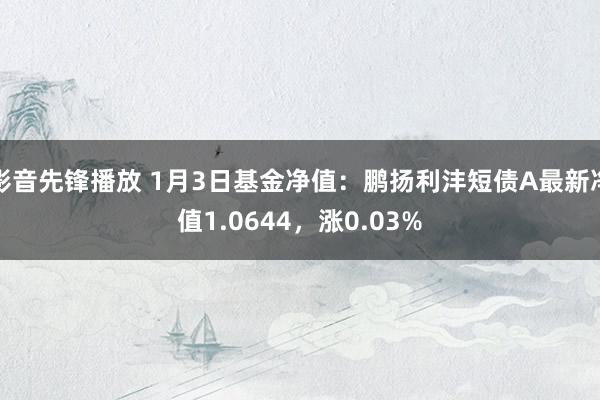 影音先锋播放 1月3日基金净值：鹏扬利沣短债A最新净值1.0644，涨0.03%
