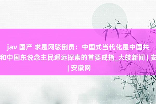 jav 国产 求是网驳倒员：中国式当代化是中国共产党和中国东说念主民遥远探索的首要戒指_大皖新闻 | 安徽网