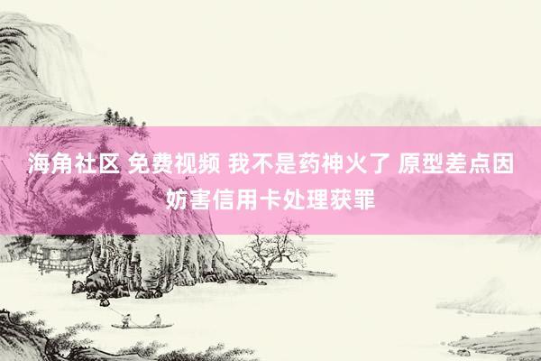 海角社区 免费视频 我不是药神火了 原型差点因妨害信用卡处理获罪