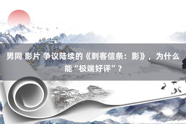 男同 影片 争议陆续的《刺客信条：影》，为什么能“极端好评”？