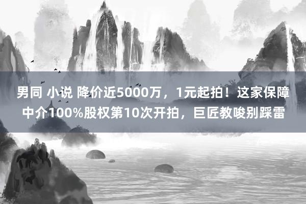 男同 小说 降价近5000万，1元起拍！这家保障中介100%股权第10次开拍，巨匠教唆别踩雷