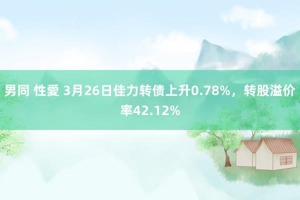 男同 性愛 3月26日佳力转债上升0.78%，转股溢价率42.12%