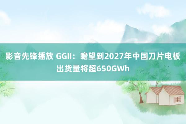 影音先锋播放 GGII：瞻望到2027年中国刀片电板出货量将超650GWh