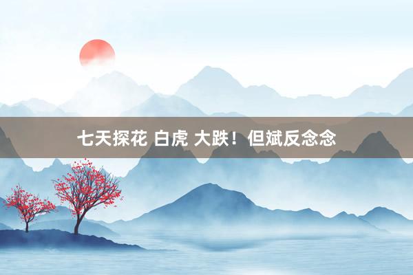 七天探花 白虎 大跌！但斌反念念