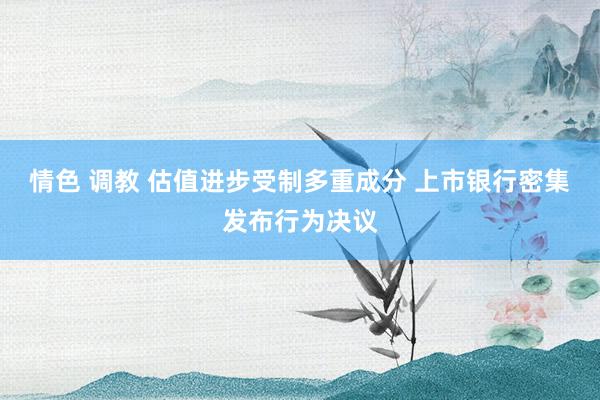情色 调教 估值进步受制多重成分 上市银行密集发布行为决议