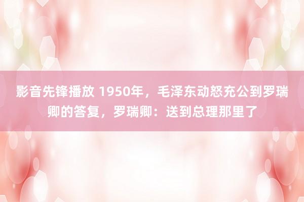 影音先锋播放 1950年，毛泽东动怒充公到罗瑞卿的答复，罗瑞卿：送到总理那里了