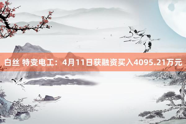 白丝 特变电工：4月11日获融资买入4095.21万元
