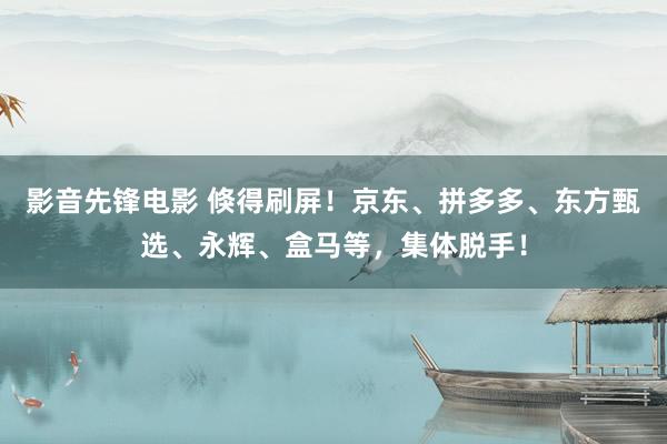 影音先锋电影 倏得刷屏！京东、拼多多、东方甄选、永辉、盒马等，集体脱手！