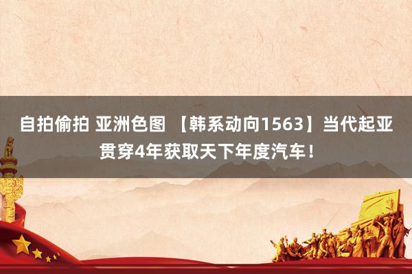 自拍偷拍 亚洲色图 【韩系动向1563】当代起亚贯穿4年获取天下年度汽车！