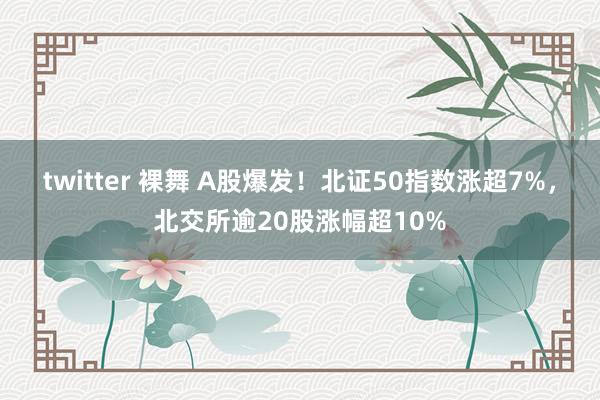 twitter 裸舞 A股爆发！北证50指数涨超7%，北交所逾20股涨幅超10%
