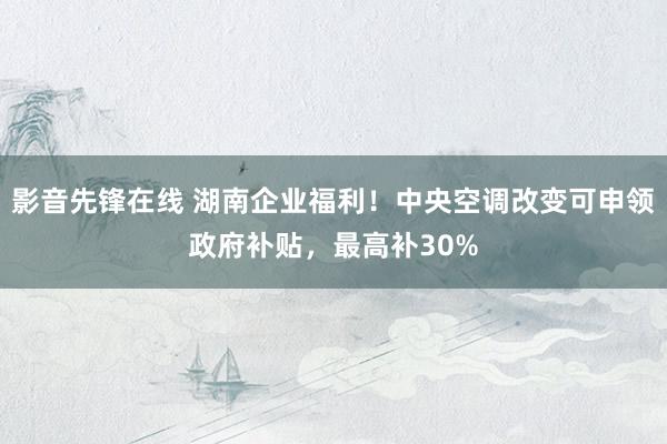 影音先锋在线 湖南企业福利！中央空调改变可申领政府补贴，最高补30%