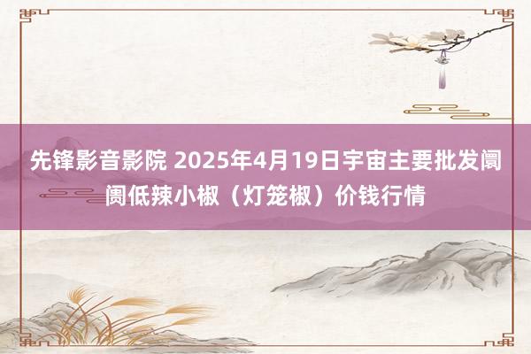先锋影音影院 2025年4月19日宇宙主要批发阛阓低辣小椒（灯笼椒）价钱行情