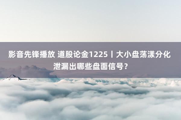 影音先锋播放 道股论金1225丨大小盘荡漾分化 泄漏出哪些盘面信号？