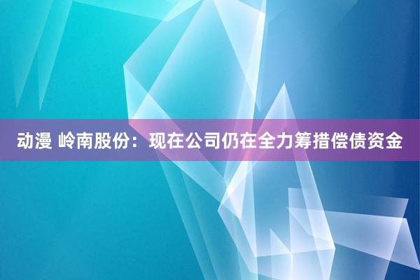 动漫 岭南股份：现在公司仍在全力筹措偿债资金