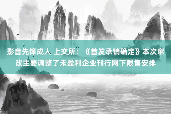 影音先锋成人 上交所：《首发承销确定》本次窜改主要调整了未盈利企业刊行网下限售安排