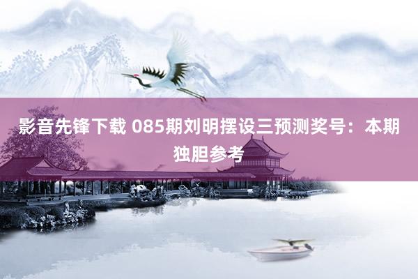 影音先锋下载 085期刘明摆设三预测奖号：本期独胆参考
